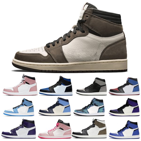 

2022 1s man's basketball shoes man turbo green unc dark mocha obsidian tie court purple cactus jack university blue what the game royal