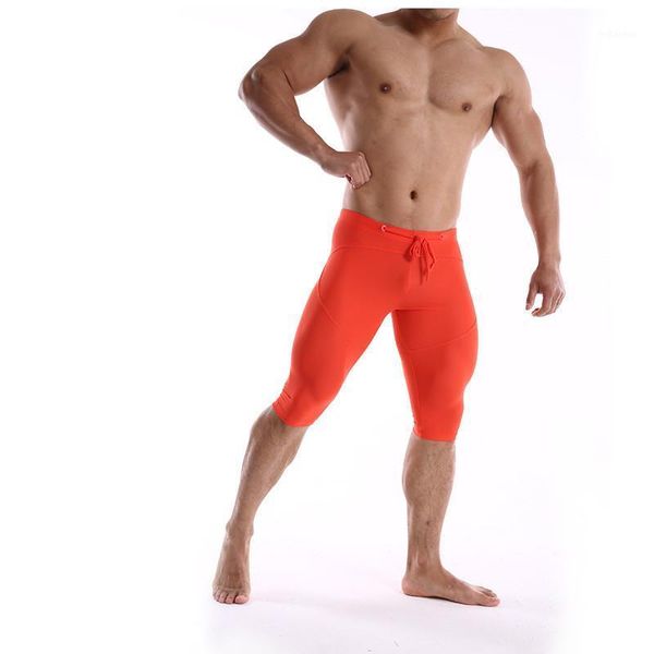 Homens Esporte Sexy Malha Malha Leggings Calças de Compressão Respirável Fitness Running Trabalho Treinamento Leggins Shorts