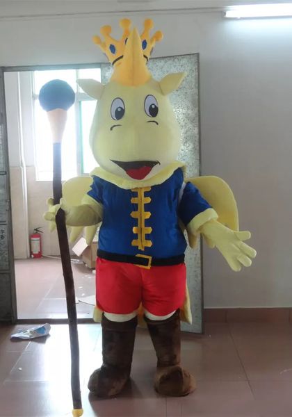 

nice versions cow angel mascot costumes animated theme bull general cospaly cartoon mascot character halloween carnival party costume, Red;yellow