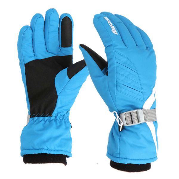 

gloves thickened women' winter solid color ski warm gloves outdoor sports cycling gloves, Blue;gray