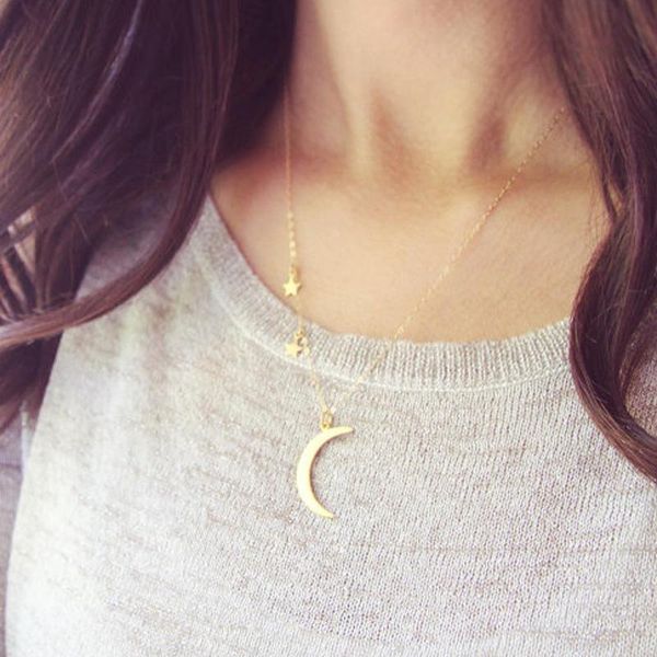 

new multilayer crystal moon pendant necklaces for women vintage charm choker necklace 2020 statement party jewelry accessories, Silver