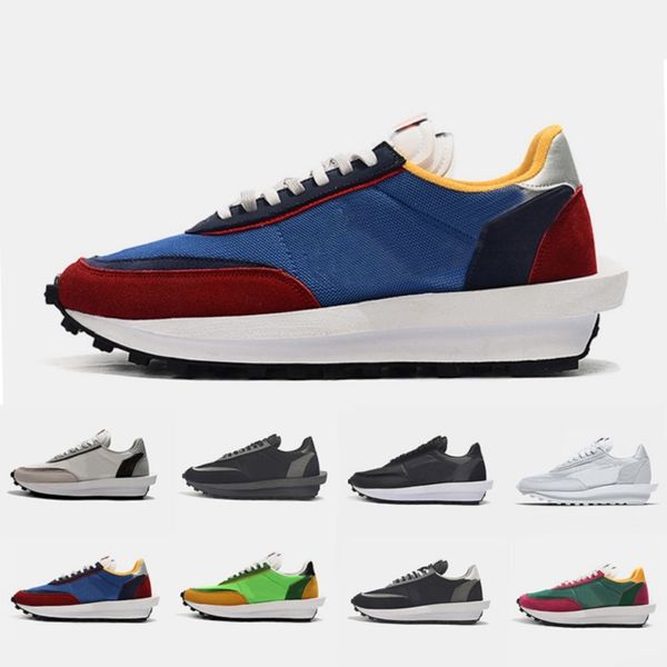 

varsity blue multi nyc pigeon x ldv waffle daybreak trainers mens running shoes pine green gusto wolf grey women men sports schuhe sneakers, White;red