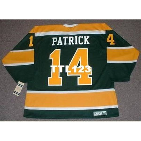 

men #14 craig patrick california golden seals 1972 ccm vintage thome hockey jersey or custom any name or number retro jersey, Black