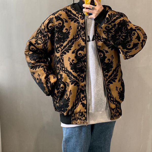 

casual streetwear hip hop pilot heavy nation embroidery thickening cotton thick warm jacket wear loose coat men bomber, Black;brown