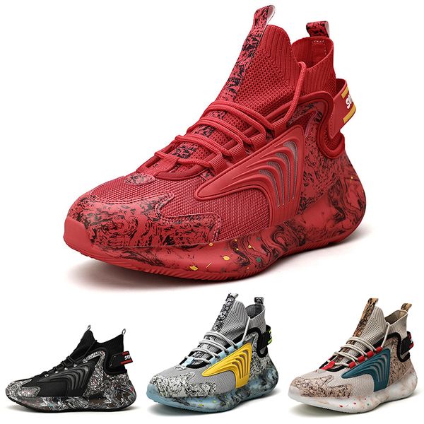 

non-brand men sport shoes black red white gray blue splash ink mens trainer fashion sports sneaker 40-47