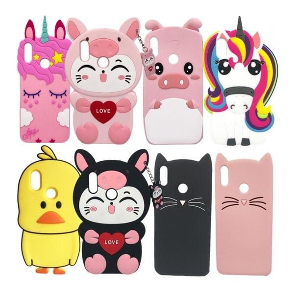 

честь 10 lite обложка cute 3d unicorn стежка cat силикон на huawei для p смарт 2019 телефон case