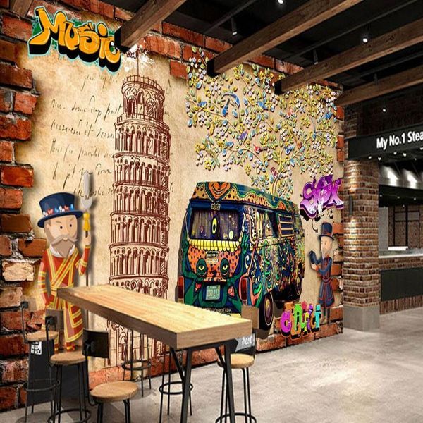 

drop shipping p wallpaper european style retro nostalgia car wallpaper tv background wall stereo custom mural