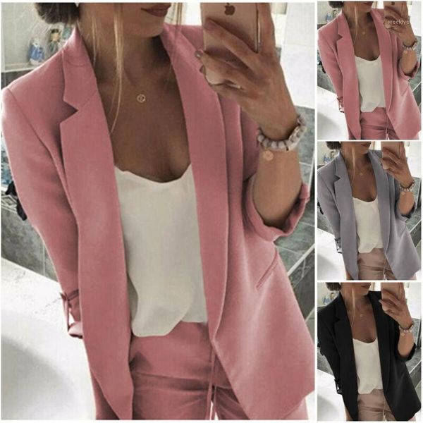 

hirigin women ladies spring autumn casual long sleeve slim blazer suit coat work jacket formal suit plus size1, White;black