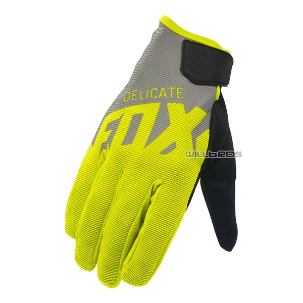 

delicate fox yellow grey ranger mx enduro sx dh mtb racing glove scooter bike downhill off-road race gloves, Blue;gray