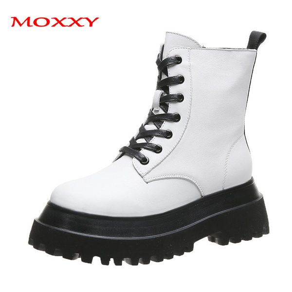 

moxxy black white high platform boots women autumn leather combat boots punk gothic shoes woman 2020 new chunky ankle