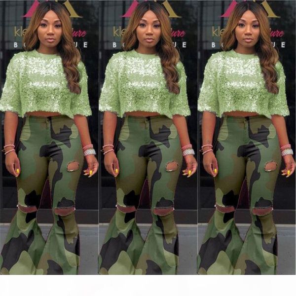 

women plus size pants & capris club high stretch camouflage hole flared trousers button fly full-length pants fall winter clothing 1334, Black;white