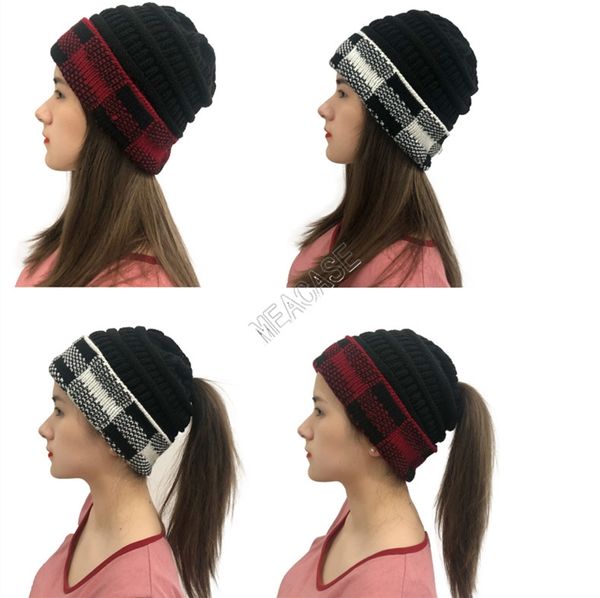 

adults knit hats woolen winter beanies new designer plaid cuff patchwork crochet hat brand grids matching knitted knitting skull cap d102709, Yellow