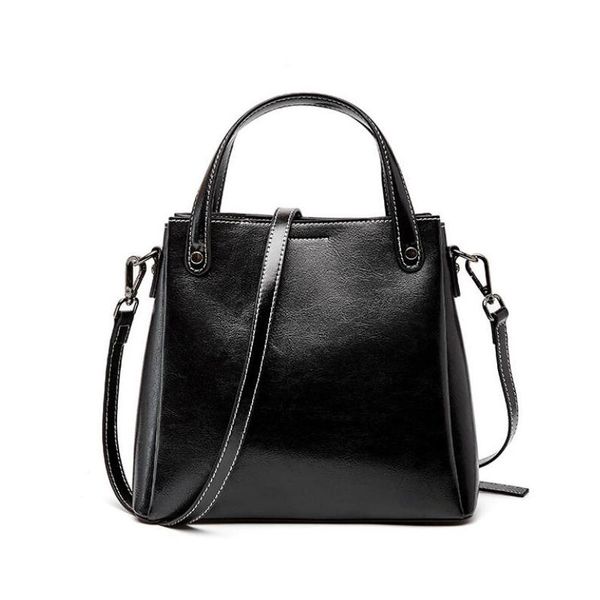 

new women genuine cow leather handbags fashion designer black vintage shoulder bags messenger bag shopping bag