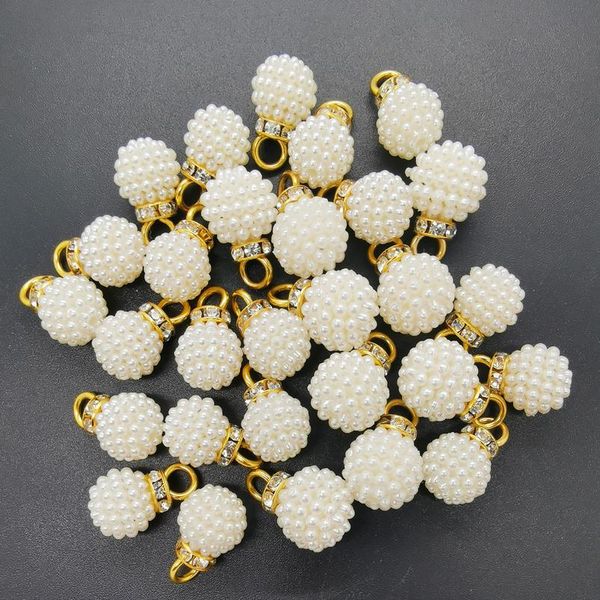 

new diy 12/14mm acrylic pearl pendant beads charm earrings ornaments jewelry making parts bbyavl, Black