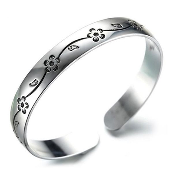 

fashion vintage thai silver one plum blossom bracelet, Black