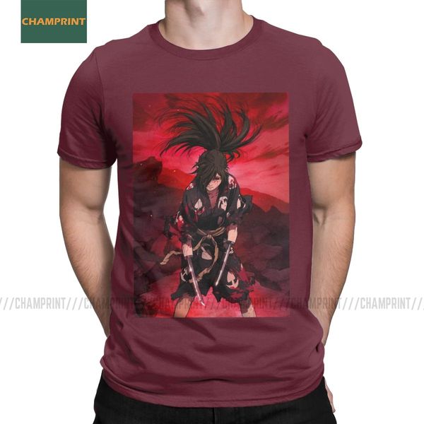 

спорт повседневный dororo футболки мужчины o шеи хлопка t shirt аниме манга hyakkimaru япония отаку меч наруто демон katana с коротким рукав