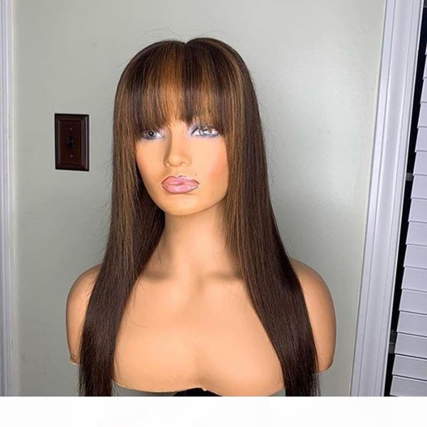 

2x6 4x4 закрытие fringe парик с челкой бразильское remy deep средняя часть парики с ребенком волос фронта шнурка человеческих волос парики p, Black;brown