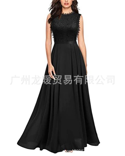 

lace 2021 new long is casual drs, Black;gray