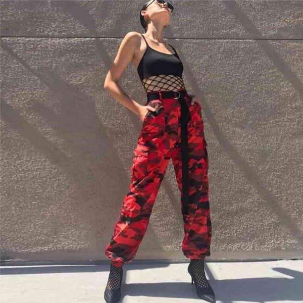 

army combat camwomen fashion 6 color camo cargo pants high waist hip hop trousers ouflage long pants ladies, Black;white