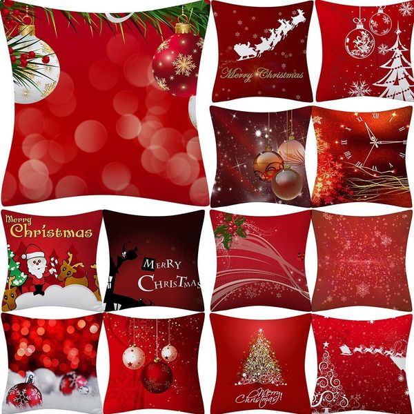 

45*45 christmas cushion pillowcase cover cushions cases cotton linen pillow covers home decor 2020 navidad xmas 2021