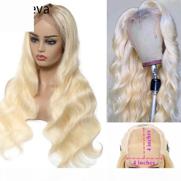 

honey blond 613 closure wig blonde human hair lace wigs brazilian body wave with closure wigs remy 4x4 lace wig 180%, Black;brown