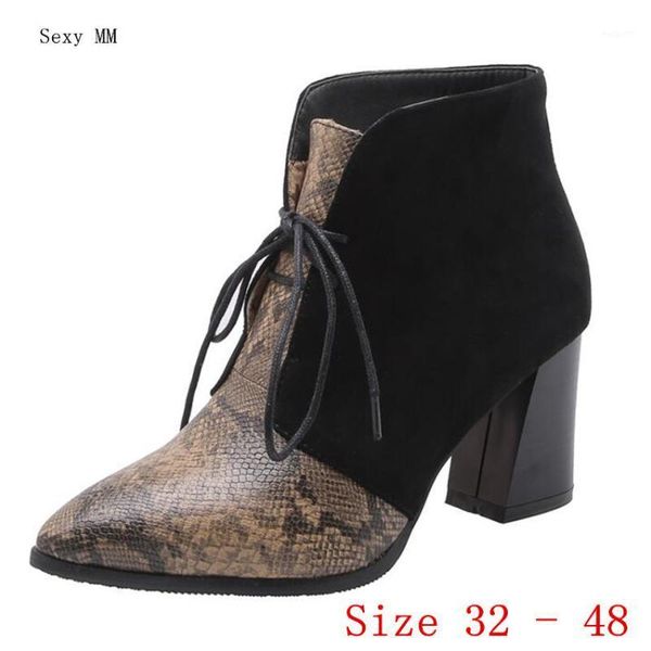 

boots spring autumn high heels women ankle heel shoes woman short small plus size 32 - 481, Black