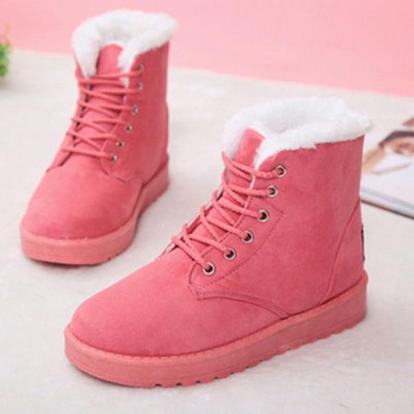 

women's boots ankle 2020 winter rubber bottom round head with snow boots suede thick bottom plus velvet cotton women, Black