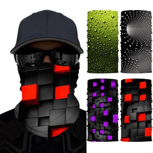 

2021 cycling outdoor scarf men and women riding outdoors breathable 3d printed breathable face scarf windproof, Blue;gray