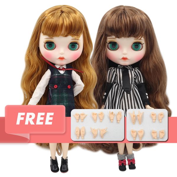 

icy factory toy blyth doll bjd joint body white skin 30cm new matte face with eyebrow customized face 1011 1016