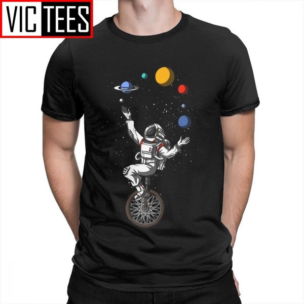 

man space astronaut riding bicycle juggling solar system planets funny short sleeves tees sport hooded sweatshirt hoodie t shirt