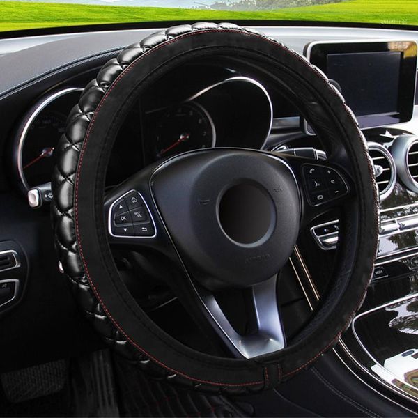 

leepee steering wheel cover car-styling car interior accessories crystal crown steering covers 37-38cm diameter pu leather1