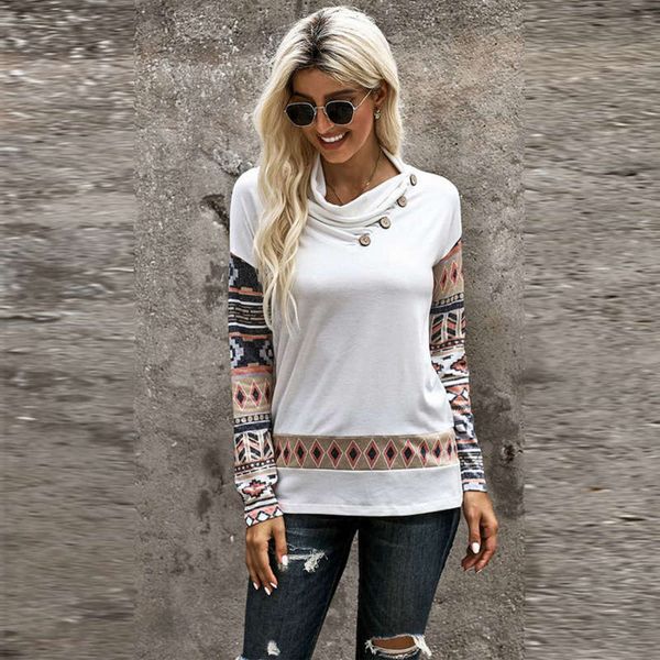 

women collar large fashion cap long sleeve t-shirt 2531126, Black;gray