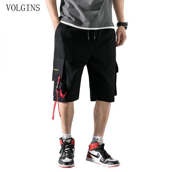 

streetwear harajuku men hip hop cargo male loose leisure solid hombre joggers beach shorts mens 2020 summer new