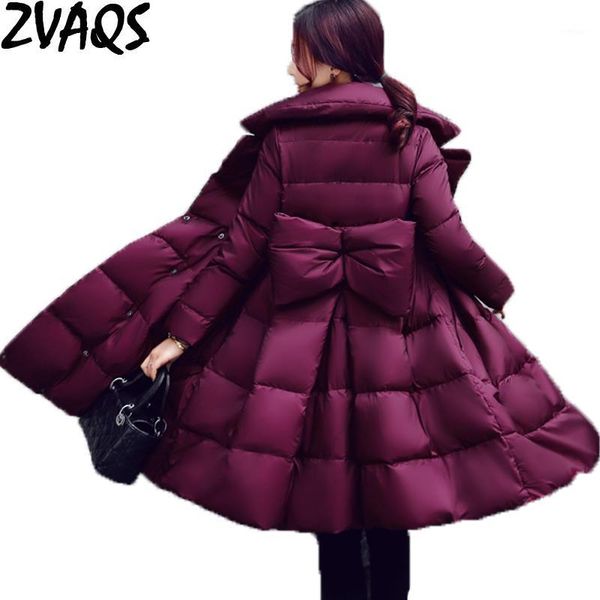 

zvaqs winter jacket women 2017 new wave skirt winter jackets turn down collar female slim coats thick warm down parkas st2361, Black