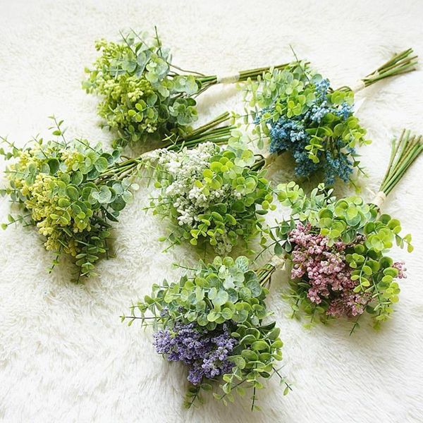 

1bouquet artificial vanilla fruit eucalyptus leaves wedding party home art decor1