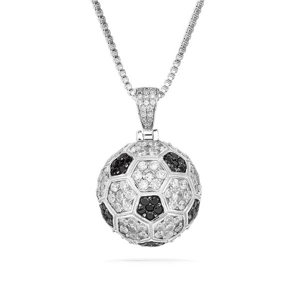 

selling european and american football series pendants fashionable all-match gold-plated zircon-laid necklace accessories, Silver