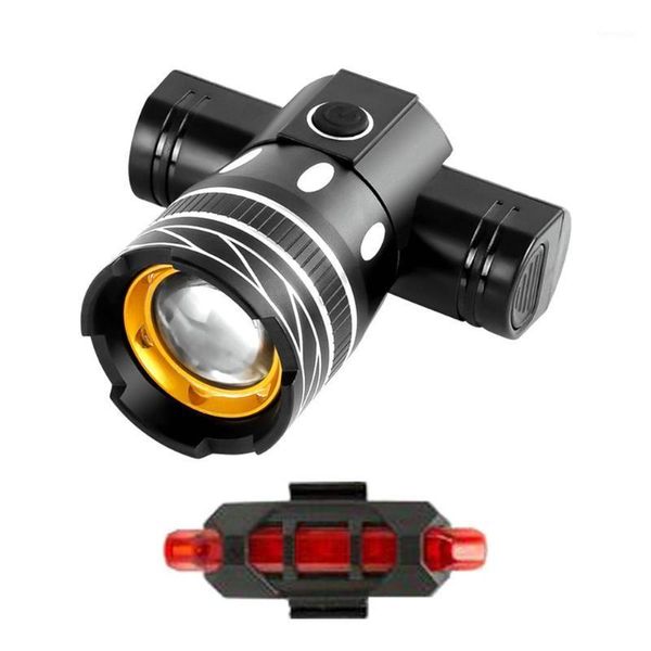 

bicycle front light usb rechargeable headlight waterproof 3 mode led bike lamp cycling lantern safety warning rear taillight1