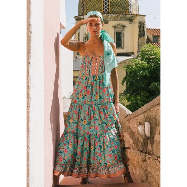 

sleeveless summer dress women clothes 2020 elegant long dresses floral print boho maxi dress beach strap dresses, Black