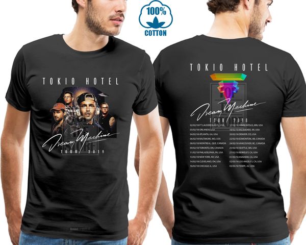 

спорт new tokio hotel tour 2018 мужчины черная футболка s 4xl 018617