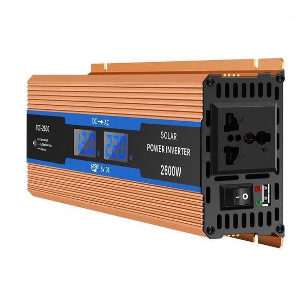 

1pc usb chargedc 12v to ac 220v 2600w portable cooling fans reverse power switch car power inverter charger converter adapter1