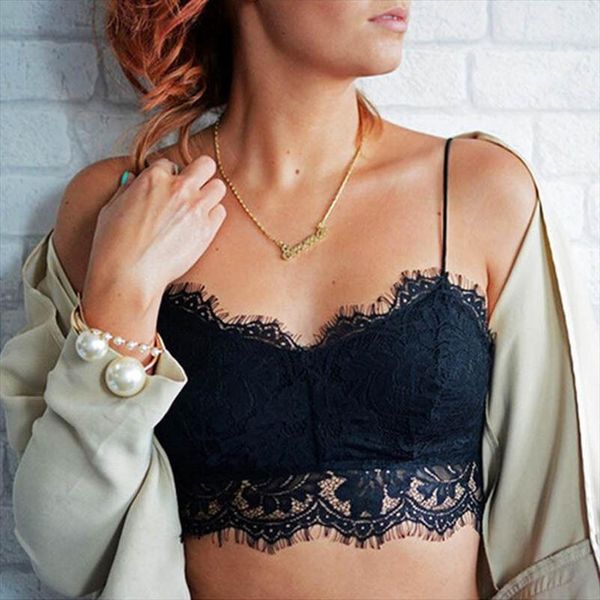 

women lace camis bralette unpadded crop backless women bustier summer  drop shipping, White
