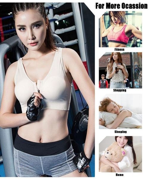 

2020 sports yoga bh bra front zipper women fitness push up gym running shockproof shirt workout fast dry vest 2xl-s1, White;black