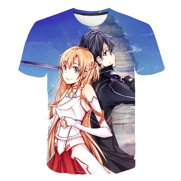 

3d anime sword art online sao print summer japanese manga 3d print shirts graphic comics horror men clothing