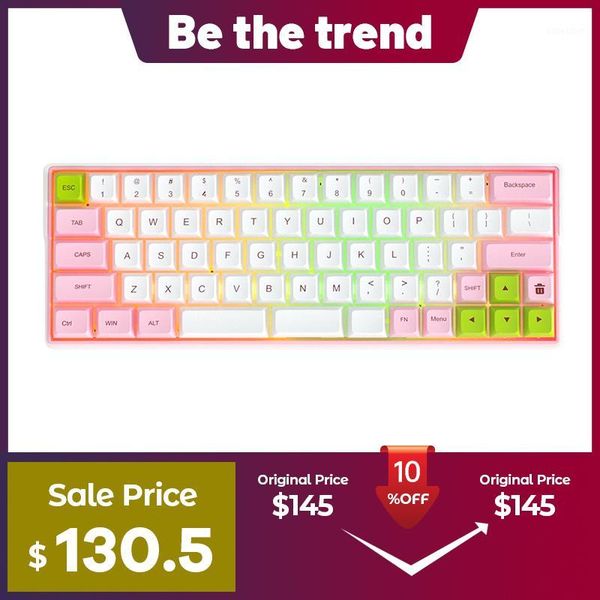 

kemove dk64/66 mechanical keyboard gateron optical switch swappable 5.1 bluetooth pbt sublimation rgb backlight1