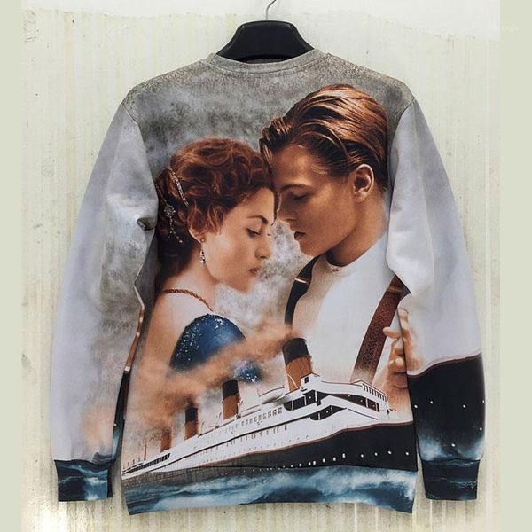 

wholesale-2015 autumn new arrival 3d pullover personality titanic rose and jack hoodies fashion men's hoodies sweatshirt1, Black
