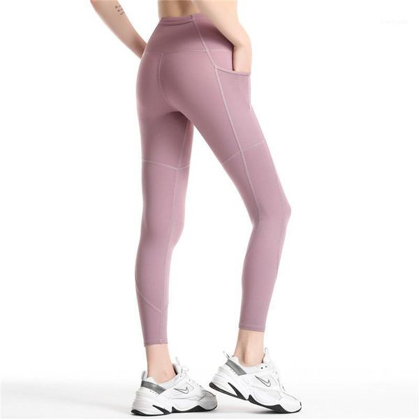 

yoga outfits sports pants for women stretch leggings with pocket fitness training tights gym clothings workout sports1, White;red
