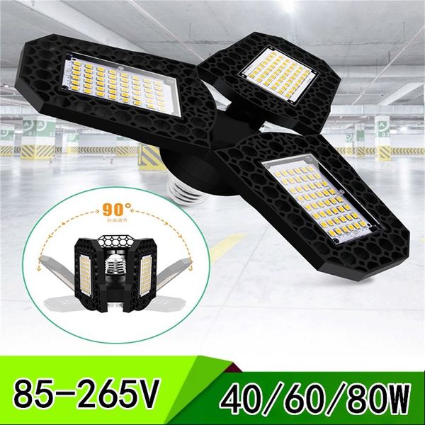 

40/60/80w super bright industrial lighting e27 led fan garage light 8000lm 85-265v 2835 led high bay industrial lamp workshop