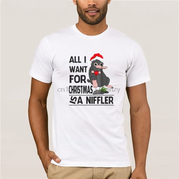 

mens print casual 100% cotton t-shirt popular all i want for christmas is a niffler tshirt merry xmas sport hooded sweatshirt hoodie