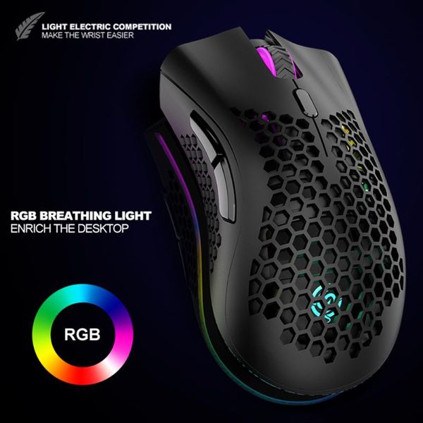

mice bm600 2.4ghz wireless gaming mouse rechargeable 3 gears 1600 dpi adjustable hollow honeycomb gamer for game and working