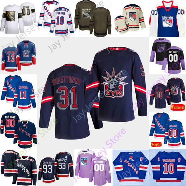 

new york rangers ice hockey jersey wayne gretzky mark messier kaapo kakko artemi panarin mika zibanejad buchnevich trouba kreider lafreniere, Black;red